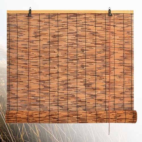 YJSGHRHL Bambusrollo für Fenster, Sonnenschutz Sichtschutz Bambus Rollos 45 60 82 119 130 149 153 cm Blickdicht Jalousien Anpassbar, Seitenzug Vorhäng mit Lifter für Balkon Terrasse Garten von YJSGHRHL