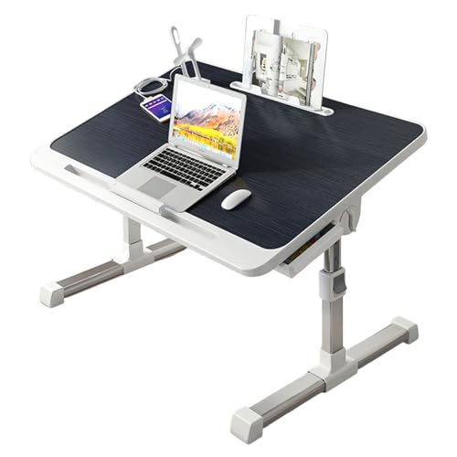YJSGNMZA Laptop-Schreibtisch mit Schubladen – ideal für USB-Anschluss, Bücherregal, Schreiben und Arbeiten – platzsparendes Home-Office-Möbel (schwarz) von YJSGNMZA