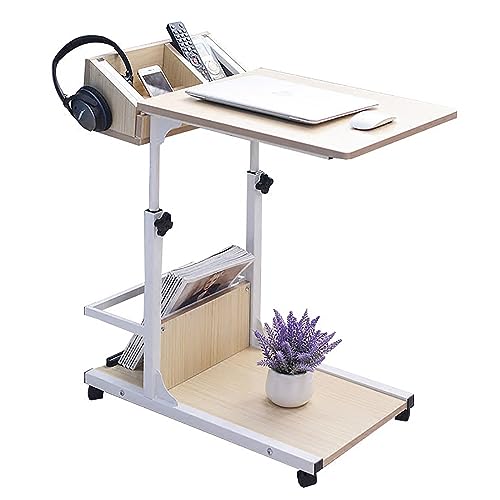 YJSGNMZA Mobiler Laptoptisch mit Rädern – höhenverstellbar, ideal für Büro und Zuhause, Sofa-Seitentablett für Arbeit und Studium, tragbarer Rollständer (B 60 x 40 x 55 cm (24 x 16 x 22 Zoll)) von YJSGNMZA