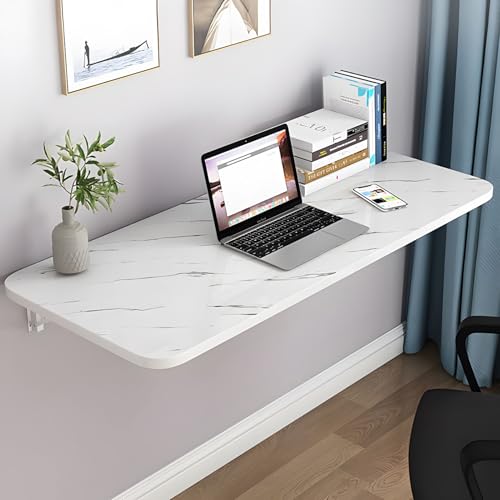 YJSGNMZA Vielseitiger Arbeits- und Esstisch, platzsparendes Design, multifunktionaler Hängetisch für Home Office und kleine Räume, ideal zum Arbeiten und Essen (weiße Textur, 100 x 40 cm) von YJSGNMZA