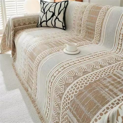 1/2/3/4 Sitzer Sofa üBerwurfdecke FüR Wohnzimmer,Chenille Ab Seiten GanzjäHrig Nutzbar Sofabezug L Form U Ecksofa GroßE Sofa Cover üBerzug,SofaüBerwurf,Couch üBerzug,Futonbezug (Khaki,180x280cm) von YJSZY