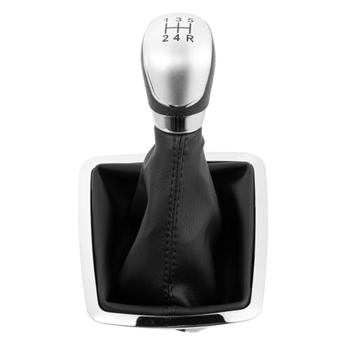 YJTYC Schaltknauf Abdeckung für Ford Focus 2 MK2 FL C-MAX 2006-2011 5-speed, Manuelles Getriebe Schalthebel Abdeckung Auto Schaltknaufabdeckung Schaltgriffabdeckung,Silver cover von YJTYC