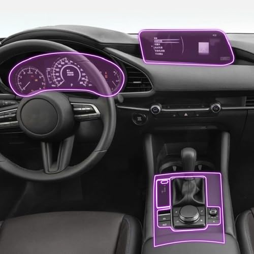 YJTYC Transparente TPU-Schutzfolie für den Innenraum der Mittelkonsole des Autos für Mazda 3 Axela 2018 2019 2020 2021 2022 2023(LHD), Anti-Kratz-Reparatur Zubehör,normal-Style C von YJTYC