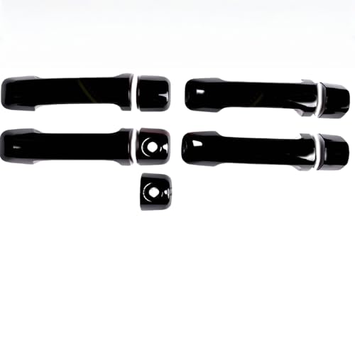 YJTYC Türgriffabdeckung Auto Außen für Toyota Tundra 2007-2021 - Hochwertige ABS Kunststoff Abdeckungen mit Kratzschutz für Autotüren, Single-Hole Handle Set 9 Pieces-Bright Black von YJTYC