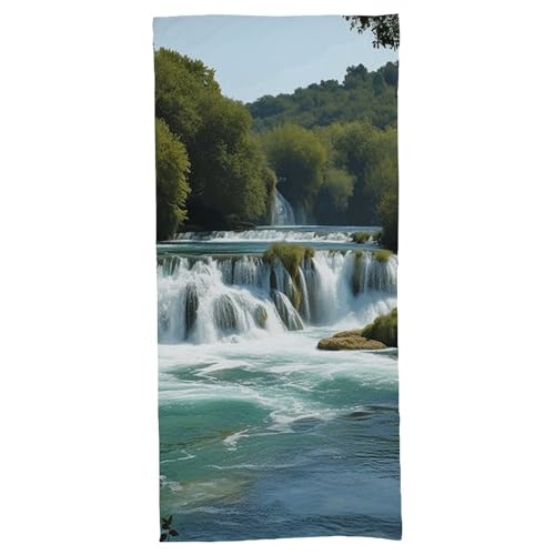 YJWANDL Badetuch, Wasserfälle auf dem Fluss Krka, bedruckt, Badetuch, schnell trocknendes Handtuch, saugfähiges Badetuch, Mehrzweck-Handtuch YJWANDL Badetuch, Wasserfälle auf dem Fluss Krka, bedruckt, Badetuch, schnell trocknendes Handtuch, saugfähiges Badetuch, Mehrzweck-Handtuch von YJWANDL