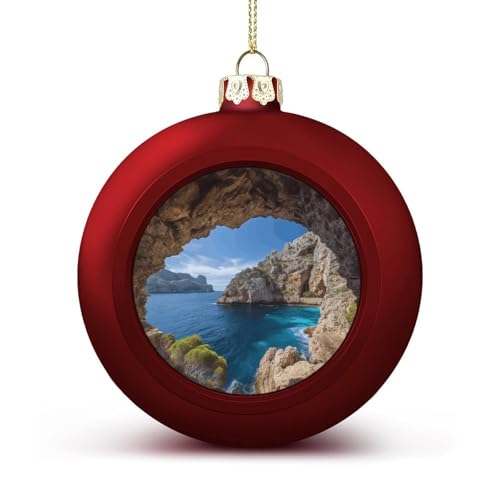 Weihnachtskugeln Ornamente, Bogen in Mallorca Spanien Druck Weihnachtsschmuck Weihnachtsbaumschmuck Urlaub Dekor Hängende Weihnachtskugeln von YJWANDO