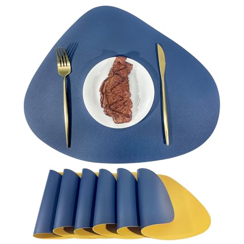 YJWZ 4er-Set rutschfeste Tischsets mit Lederoptik,Oval Tischsets Platzsets Abwaschbar, Doppelseitige Tischunterlage für Esstisch Deko, Platzdeckchen Abwischbar Lederoptik für Küche & Esszimmer YJWZ 4er-Set rutschfeste Tischsets mit Lederoptik,Oval Tischsets Platzsets Abwaschbar, Doppelseitige Tischunterlage für Esstisch Deko, Platzdeckchen Abwischbar Lederoptik für Küche & Esszimmer von YJWZ
