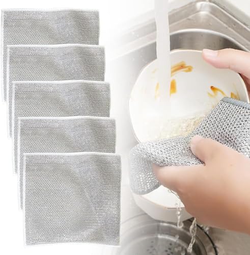 YJWZ Edelstahl Spültücher,2025 Kratzfreie Draht Spüllappen Waschbar,Multipurpose Wire Dishwashing Rags,Wiederverwendbar Topfreiniger Putzlappen für Küche Haushalt Pfanne YJWZ Edelstahl Spültücher,2025 Kratzfreie Draht Spüllappen Waschbar,Multipurpose Wire Dishwashing Rags,Wiederverwendbar Topfreiniger Putzlappen für Küche Haushalt Pfanne von YJWZ