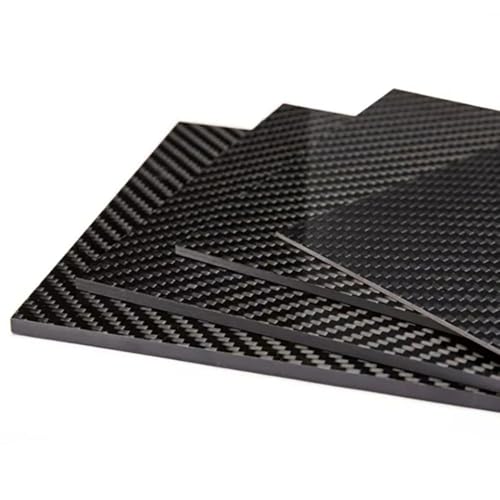 1 Stück 3K Starre Kohlefaserplatte, Köper Matt – 0,2–10 Mm Dick, Größen 50 X 50 Mm Bis 200 X 300 Mm – Schlag-/reibungsfest For Sportgeräte, Rohrverstärkung(200mmx300mm,10mm) von YJXYJQ