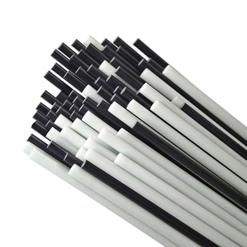 10 Stück 500 Mm Lange Fiberglasstäbe, 1 Mm Bis 12 Mm, Weiß/Schwarz-Optionen – Verstärkungsstab For Gartenarbeit, Gewächshaus, Moskitonetz(Black,4x500mm) von YJXYJQ