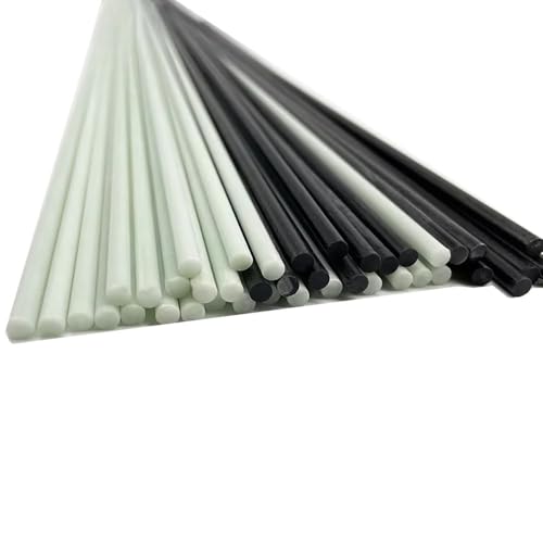 10 Stück Fiberglasstäbe, 0,8–10 Mm X 500 Mm, Massive Weiße/schwarze Fiberglasstäbe, Hochfestes Isoliermaterial For Kunsthandwerk, Drachen, Modelle(Black,0.8x500mm) von YJXYJQ