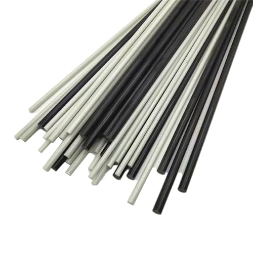 10 Stück Schwarz/weiße Fiberglasstäbe – 0,8–10 Mm Durchmesser, 500 Mm Länge, Massive Glasfaserstäbe, Hochfeste Isolierung For Geschenke, Kunsthandwerk, Drachenrahmen(Black,9.0x500mm) von YJXYJQ