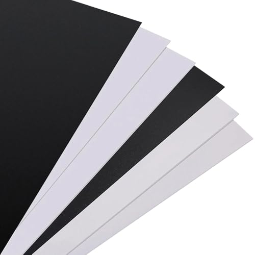 5 Stück Doppelseitige, Mattierte PP-Kunststoffplatten, 210 X 297 Mm (A4), 0,3–2 Mm Dicke, Weiß/schwarz, Wasserdicht, Hohe Zähigkeit For DIY-Modelle, Vorlagen, Dichtungen(Black,210x297x0.6mm) von YJXYJQ