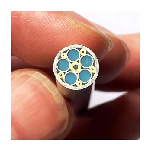 8 Mm Mosaikstift For Messergriff, 60 Mm Länge, Farbige Harzfüllung, Dekorative Nieten, Stahlrohr, 1 Stück(Blue 1pc) von YJXYJQ