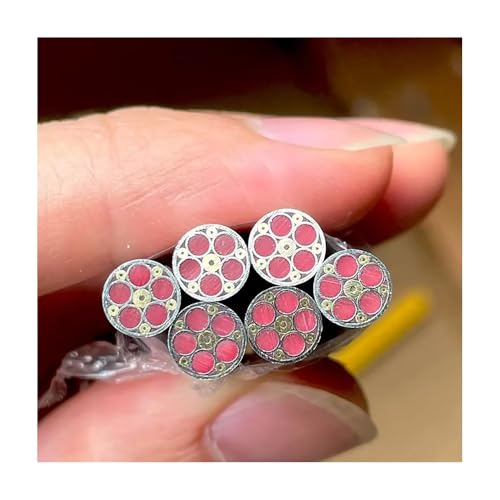 Dekorative Niete For Messergriffe, 6 Mm X 60 Mm, Mosaikstift Aus Stahl Und Messing Mit Farbigem Harz, 1-teilig | Muster Auf Beiden Seiten Beim Schneiden(Red 1pc) von YJXYJQ