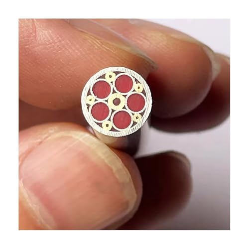 Messergriff-Mosaikstift 8 Mm X 60 Mm, Dekorative Nieten Mit Farbiger Harzfüllung, Stahl- Und Messingkonstruktion, 1 Stück(Red 1pc) von YJXYJQ