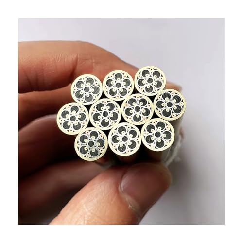 Messergriffnieten 8 Mm X 60 Mm, Künstlerische Mosaikstifte Mit Bunter Harzfüllung For Dekoration, Lederhandwerk, DIY-Projekte – Messinglegierung (1 Stück)(Black) von YJXYJQ