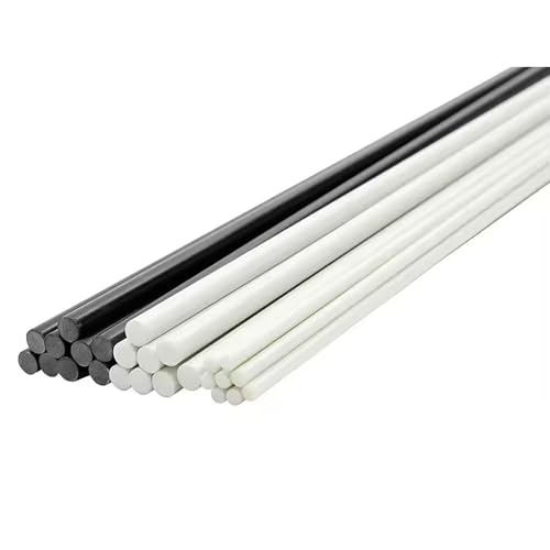 Solide Weiß/schwarze Fiberglasstäbe (10 Stück) – 1–12 Mm Durchmesser X 500 Mm Lang, Isoliermaterial – For Modelle, Zelte, Drachen Und Reparaturen(Black,9.5x500mm) von YJXYJQ