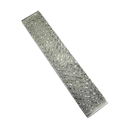 VG10 Damastmesserklinge, 16 Oder 22 Cm X 3 Cm X 0,3 Cm, Gehärtet Auf 57–59 HRC, 10 Designrohlinge For Spezialmesser (1 Stück) – Muster Erscheint Nach Dem Ätzen Wieder(Circledot,160x30x3mm) von YJXYJQ