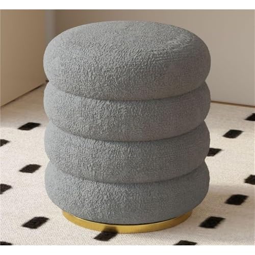 YJYJY Gepolsterter Fußhocker Ottoman, Kleiner runder Stauraum mit Stauraum, Schminkstuhl YJYJY Gepolsterter Fußhocker Ottoman, Kleiner runder Stauraum mit Stauraum, Schminkstuhl von YJYJY