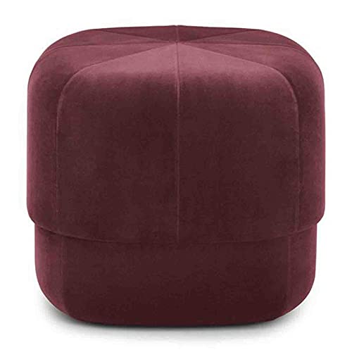 YJYJY Hocker, geometrischer Pouf/rundes gepolstertes Sofa, Wohnzimmer, Ankleidezimmer, Wechselschuhe, gepolstert, Kastanienbraun von YJYJY