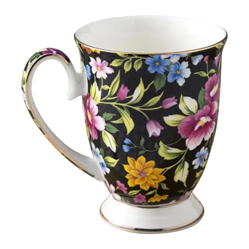 YJYJY Kaffeetassen, Porzellan, Blumengemälde, Retro-Espresso-Teetasse im ländlichen Stil von YJYJY