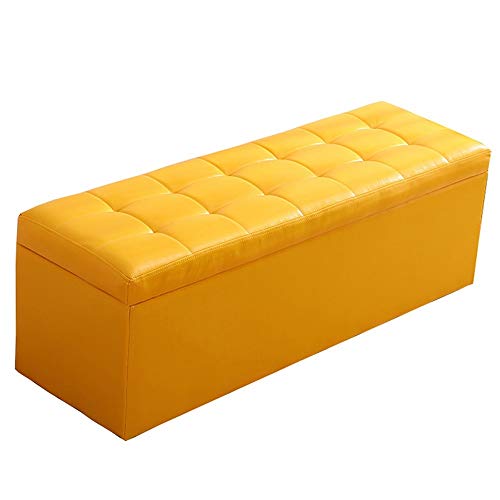 YJYJY Ottomane Bank, Kunstleder-Sitzsofa mit hochelastischem Schwamm – Haushaltsschließfach-Fußhocker mit Klappdeckel von YJYJY