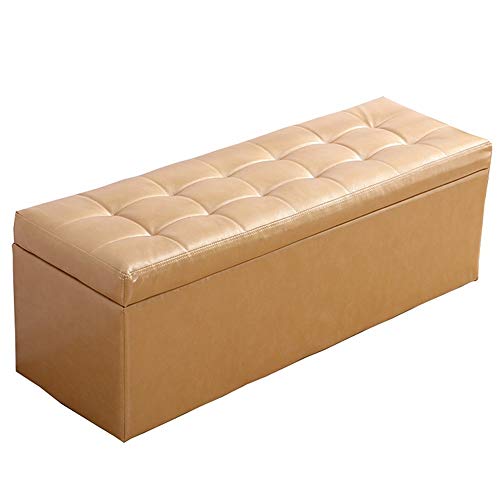 YJYJY Ottomane Bank, Kunstleder-Sitzsofa mit hochelastischem Schwamm – Haushaltsschließfach-Fußhocker mit Klappdeckel von YJYJY
