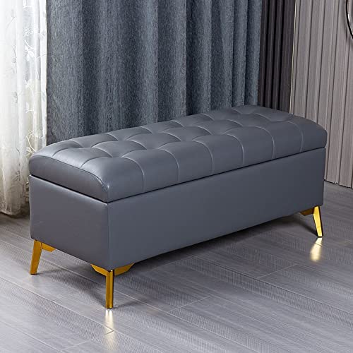YJYJY Schuhbank mit Stauraum und großem Kissen – Fußhocker, Sofabank, Kunstleder von YJYJY
