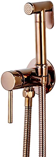 YJYKXP Bidet Handbrause Toilette, Bidet Armaturen Set Messing Wandhalterung Bidet Sprühaufsatz mit Kaltes und Heißes Wasser, Duschkopf für Toilette für Körperpflege,Rose Gold von YJYKXP