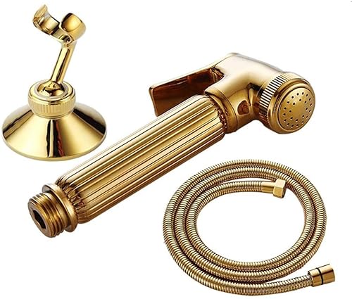 YJYKXP Bidet-Sprüher für Toiletten, Messing, Windel-Waschmaschine, Wandmontage, Handbrause, Bidet-Spray-Set mit Duschschlauch, kaltes Wasser für Badezimmer, Haustierbad, Gold von YJYKXP