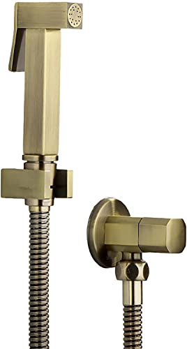 YJYKXP Bronze Toilette Bad Bidet Set Messing-Quadrat Bidet Handbrause Sprayer Kaltes Wasser Handheld Bidet Spritze Wandhalterung Hand Bidet Sprayer mit 1.5M Schlauch Tuch Windel Sprayer,A Set YJYKXP Bronze Toilette Bad Bidet Set Messing-Quadrat Bidet Handbrause Sprayer Kaltes Wasser Handheld Bidet Spritze Wandhalterung Hand Bidet Sprayer mit 1.5M Schlauch Tuch Windel Sprayer,A Set von YJYKXP