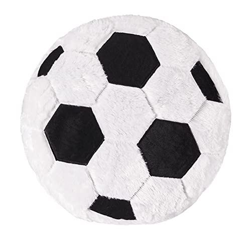 Fußball-Kissen, Sofakissen, 45 x 45 cm, Winter-Samt, Fußball-Form, Kissen mit Einsatz, Fußball-Fans, Geschenk für Ihn von YJZQ