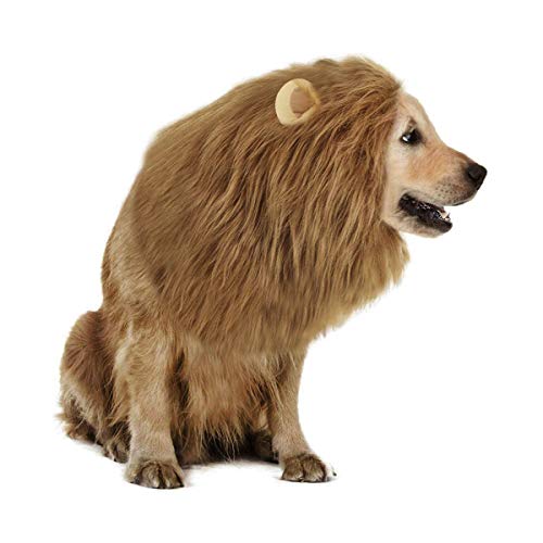Hundekostüm Löwenmähne Löwe Mähne mit Ohren, Löwe Haar Kopfbedeckung für Katzen, Hunde, Verstellbar Hunde Perücke Niedliche Cosplay Kostüm für Halloween Weihnachten Ostern Festival Party Aktivität Hundekostüm Löwenmähne Löwe Mähne mit Ohren, Löwe Haar Kopfbedeckung für Katzen, Hunde, Verstellbar Hunde Perücke Niedliche Cosplay Kostüm für Halloween Weihnachten Ostern Festival Party Aktivität von YJZQ