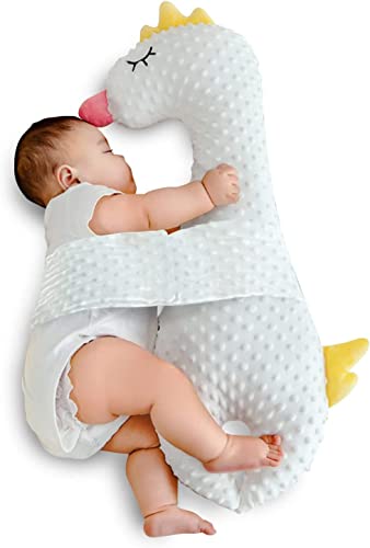 YJZQ Baby Seitenstützkissen Kuscheltier Baby Kissen Giraffe/Schwan Seitenschlafkissen Schmusekissen Stillkissen Süßes Baby Kissen Kuschelkissen für Kleinkinder 3-48 Monate von YJZQ