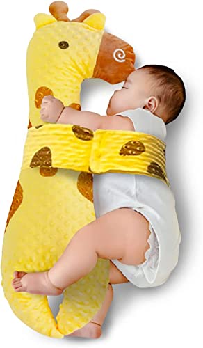 YJZQ Baby Seitenstützkissen Kuscheltier Baby Kissen Giraffe/Schwan Seitenschlafkissen Schmusekissen Stillkissen Süßes Baby Kissen Kuschelkissen für Kleinkinder 3-48 Monate von YJZQ