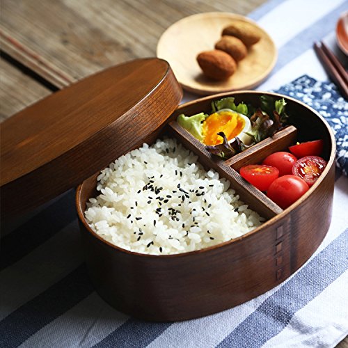 YJZQ Bento-Boxen im japanischen Stil, natürliches Holz, Lunchbox, Picknick, Camping, Sushi, Snacks, Lebensmittel, Obst, Aufbewahrungsbehälter für Kinder und Erwachsene von YJZQ