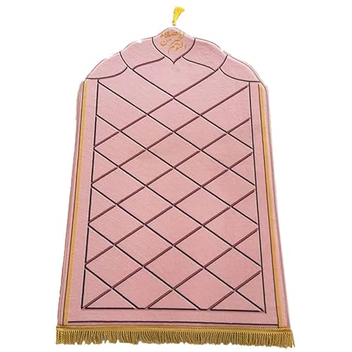 YJZQ Gebetsteppich Islamische Bodenteppich islamisch Prayer Rug Gebetsmatte Tragbare Faltbare Gebetsdecke Weich Gebetsteppich für muslimische Gebete(50cm*80cm) Islamisches Geschenk für Frauen Kinder von YJZQ