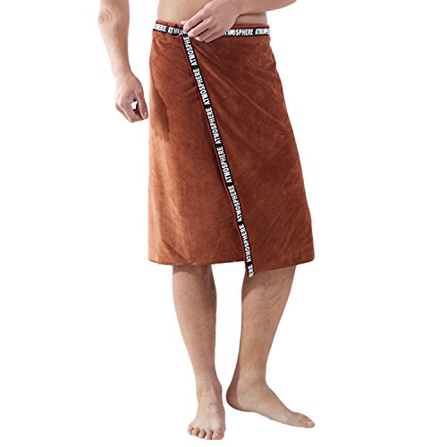 YJZQ Saunakilt Herren Saunatuch Sauna Sarong Kilt verstellbar Saunahandtuch Duschtuch mit Druckknöpfe-one Size- schnelltrocknende Saunarock Handtuch 70 x 140 cm von YJZQ