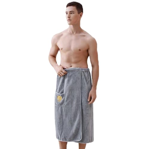 YJZQ Saunakilt Herren mit Tasche Saunakilt Rom verstellbar Saunahandtuch Saunasarong Saunatuch mit Knöpfen 80 x 150 cm von YJZQ