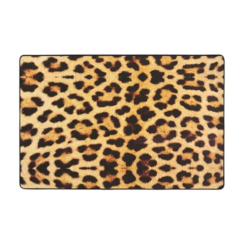 YJxoZH Teppich mit Leopardenmuster, Heimdekoration, für Wohnzimmer, Küche, rutschfester Bodenteppich, ultraweich von YJxoZH