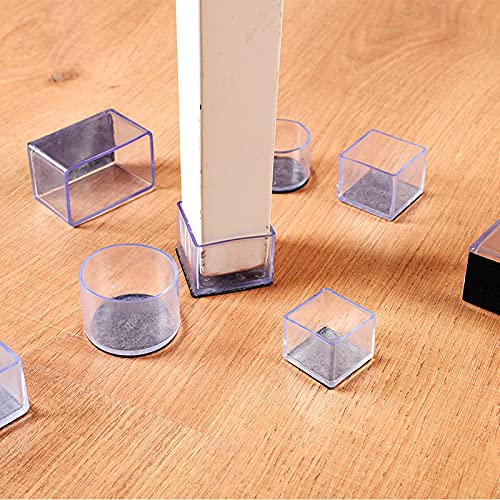 24 Stück Stuhlbeinkappen,Silikon Schutzkappen für Stuhlbeine,Rechteckige Stuhlbein-Bodenschoner 25x38mm Gummi Stuhl Beinkappen für Hartholzböden Möbelfußschutz,frei bewegliche Tischbeinabdeckungen von YKAFADE