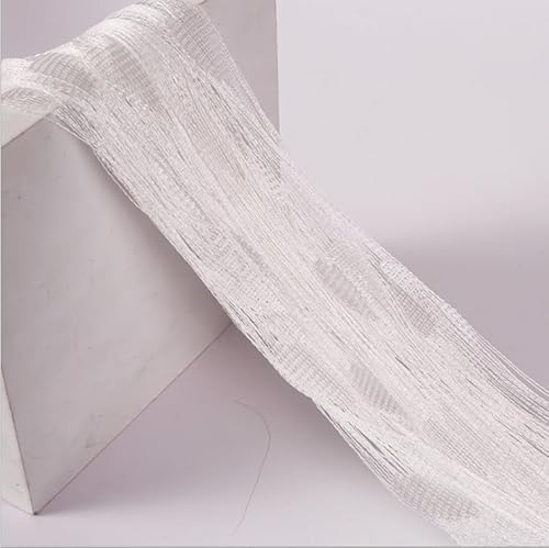 YKAFADE 2 Stück 100 x 200 cm Fadenvorhang Liebe Herz Muster Türvorhang Fenstervorhänge Dekorative Fadengardine Raumteiler Dekoration Fliegenschutz für Party,Hochzeit,Café,Restaurant -Weiß von YKAFADE