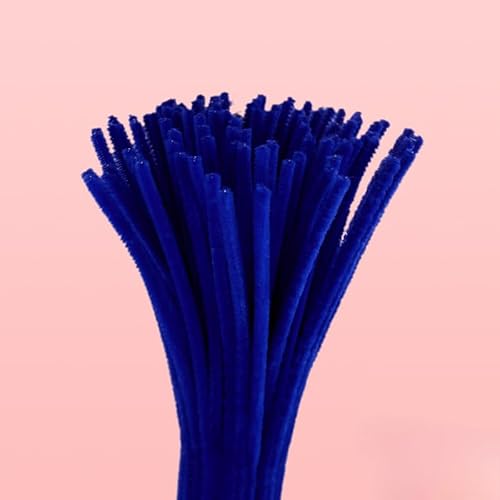 YKAFADE 200 Stück Pfeifenreiniger Chenilledraht, 30CM Pfeifenputzerdraht für Handwerk Dekorationen Pfeifenputzer zum Basteln Biegeplüsch Basteldraht für Kreative DIY-Projekte Basteldeko -Dunkelblau‌ von YKAFADE