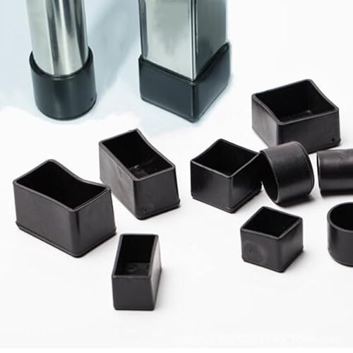 YKAFADE 8 Stück Stuhlbeinkappen Bodenschoner für Stühle,Rechteckige rutschfeste Schutzkappen,25x45mm Silikon Stuhlbeinkappen für Stuhlbeine Verdickte Gummi Stuhl Beinkappen für Hartholzböden von YKAFADE