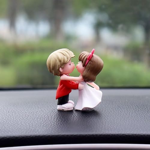 YKAFADE Paare Dekoration Niedliches Auto Armaturenbrett Ornament Süße Paar-Ornamente Cartoon-Paare Figur mit Ballon Harz Auto Innenraum Deko Tischdekoration Büro Zimmerdeko für Frauen und Mädchen von YKAFADE