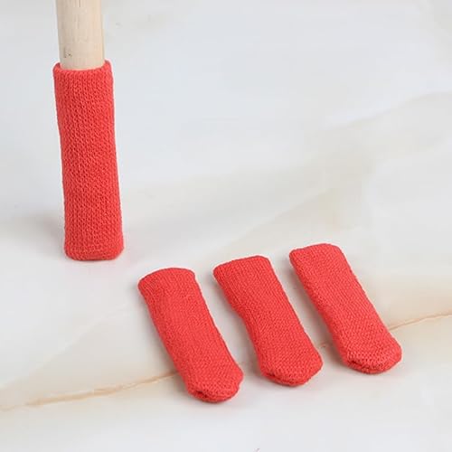 YKAFADE Stuhlsocken 24 Stück Stuhlbeinsocken Schutzkappen,Elastisch Gestrickte Stuhlbeinschoner rutschfeste Möbelschuhe Dicke Unterseite Möbelsocken für Möbel Stuhlbein Tisch 7-18cm -Rot von YKAFADE