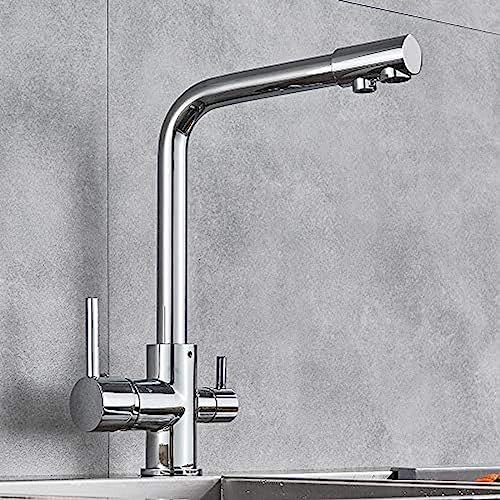 360 ° rotierender Filter Küchenarmatur - Decksmontierter Mischhahn mit Wassersystem, langlebiges Krandesign für eine verbesserte Küchenleistung von YKCITSQTR