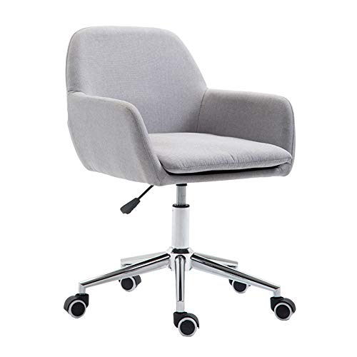 Drehschreiberstuhl 360 ° Schwenkstuhl mit mittlerer Rückenbahnen Computer Task Stuhl Lendenhalle mit dickem Leinenkissen für Bürohaus, Wohnzimmer (maximale Ladung 150 kg) für Home Office Stuhl von YKCITSQTR