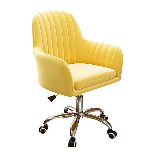 Home Ergonomic Office Stuhl Schwenkstuhl mit MicrosueDe Cover hohe Dichteschwammkissen und 5-Sterne-Stahlfußständer und Stummschalter Machen Sie Ihr Zimmer oder Büro zu einem modischen Schwenkstühlen von YKCITSQTR